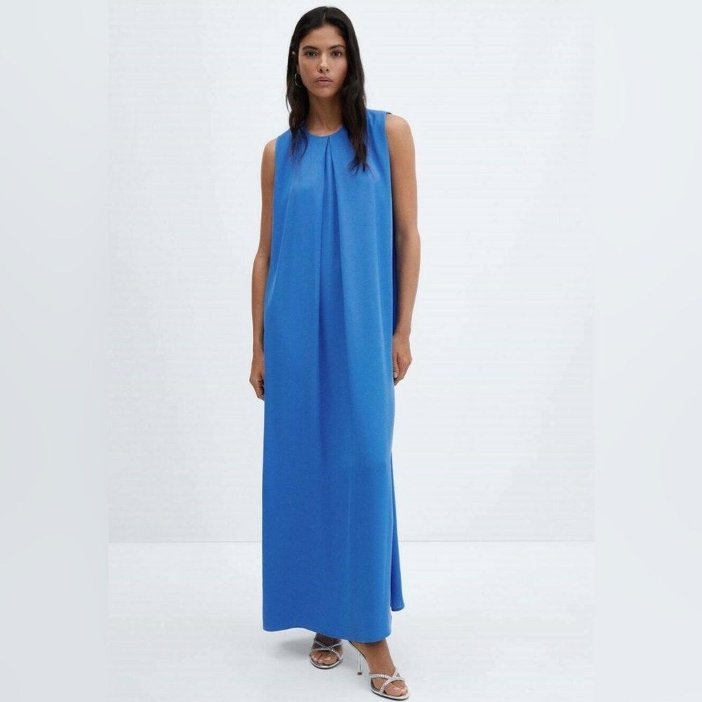 Mango Sleeveless Royal Blue Maxi Dress